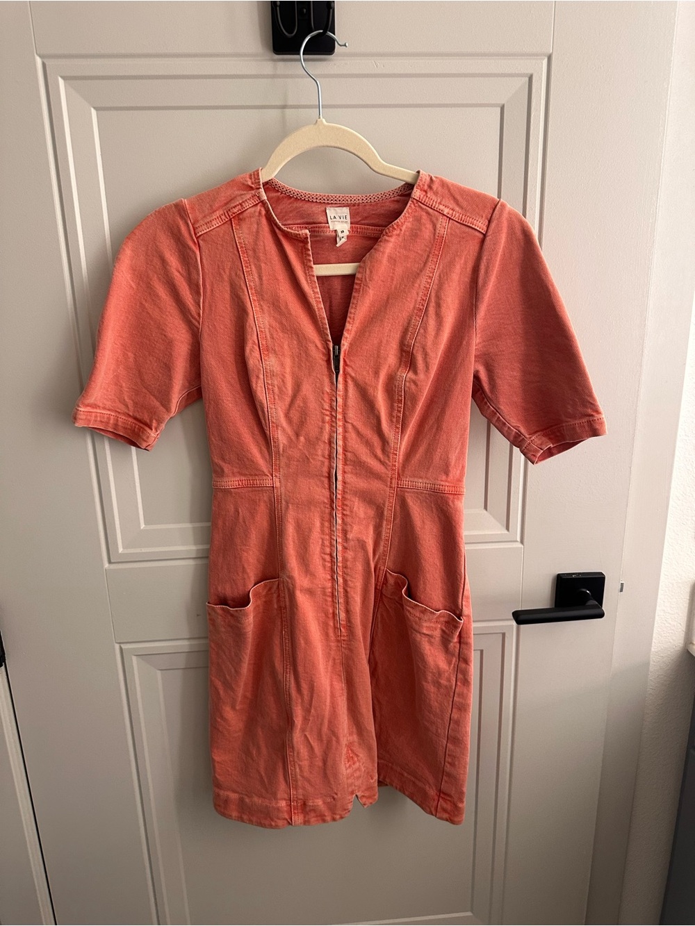Rebecca Taylor Coral Zip-Front Mini Dress